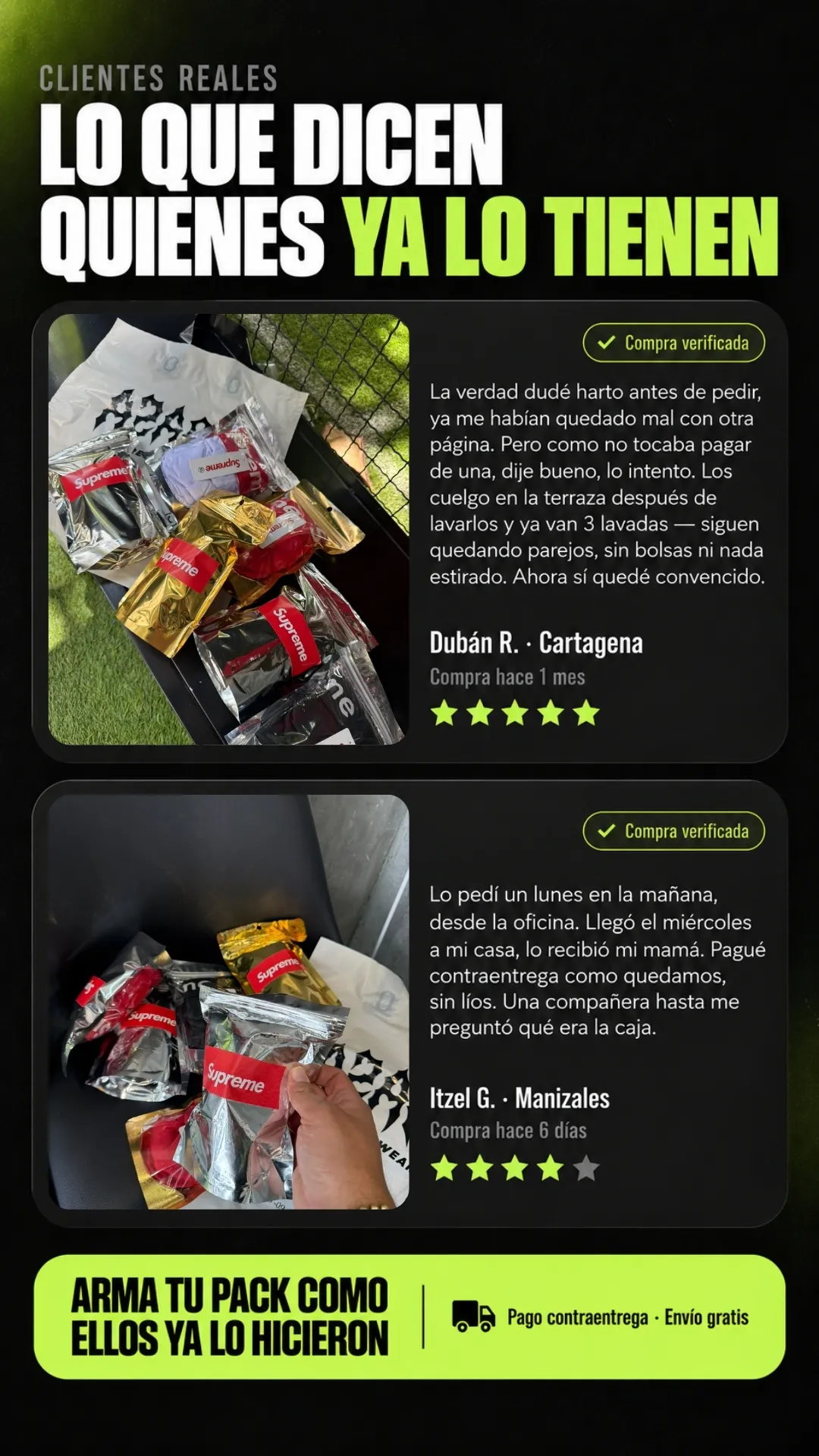Testimonios verificados de clientes.
