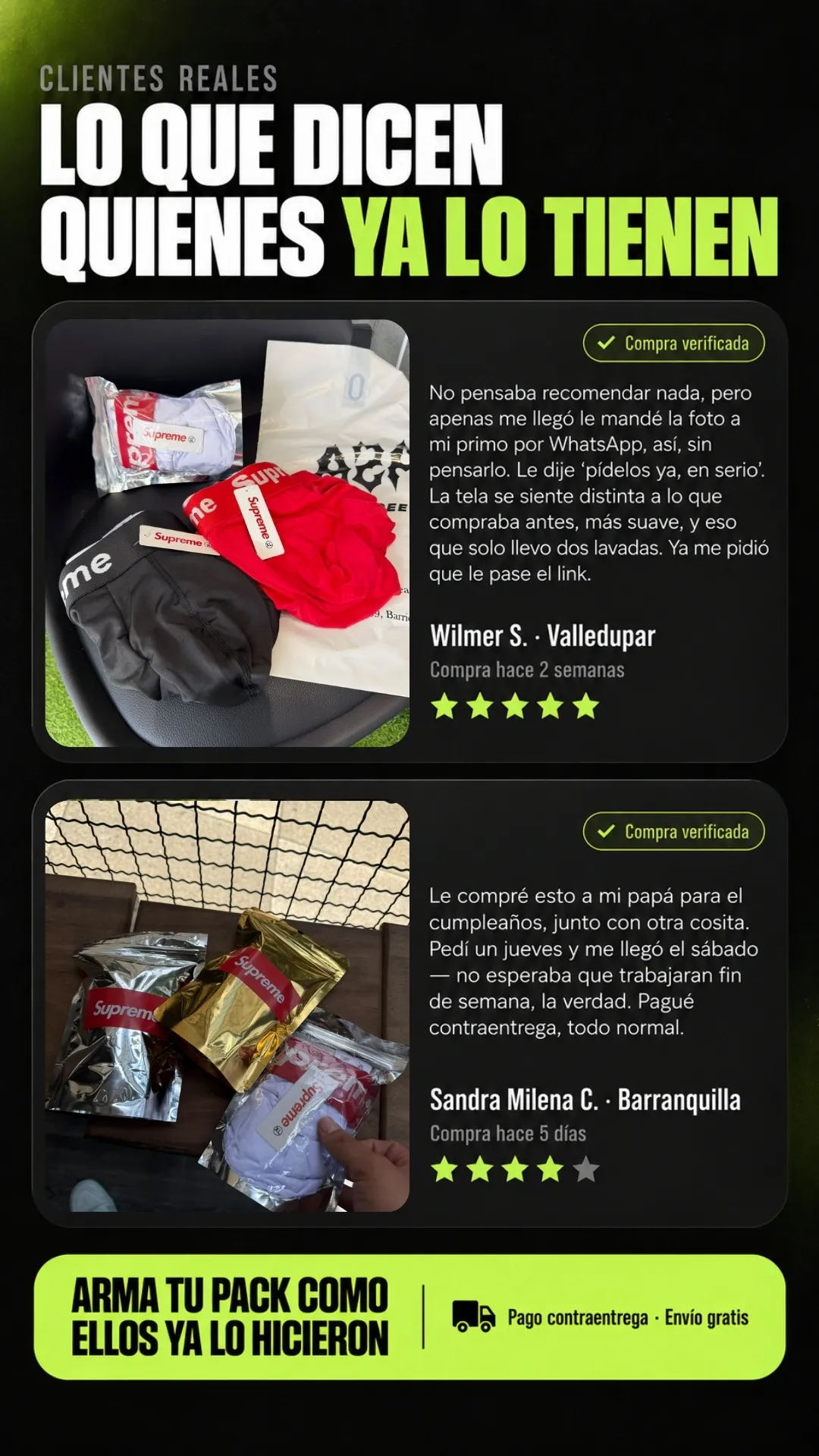 Testimonios verificados de clientes.